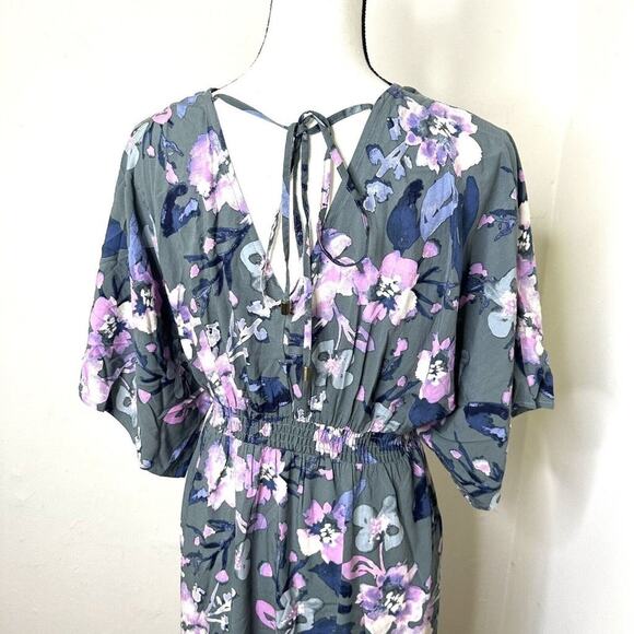 Jessica Simpson Floral Pink Green Maternity Wrap Maxi Dress Size Medium NWT - Picture 5 of 16